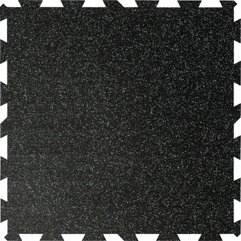 Černo-modrá gumová modulová puzzle dlažba (střed) FLOMA IceFlo SF1100 - 100 x 100 x 0,8 cm