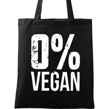 Bavlněná taška Jsem 0% Vegan (Barva: Černá)