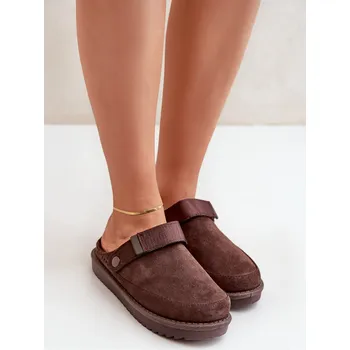 Dámské pantofle Zateplené dámské pantofle na platformě Neliel Barva: Béžová, Velikost: 36