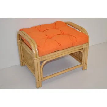 Taburet Ratanová taburetka Ear medová Oranžový melír