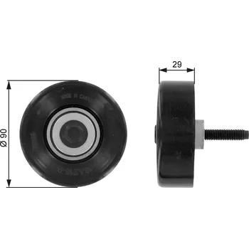 Vratná/vodicí kladka, klínový žebrový řemen GATES T36089