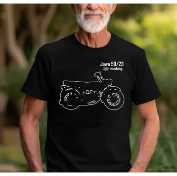 Pánské tričko STRIKER Tričko Jawa Mustang obrys Velikost: M