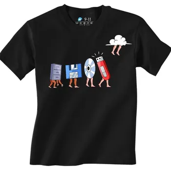 Chlapecké tričko Dětské tričko Evoluce úložiště (Velikost: 5-6, Barva: Černá)