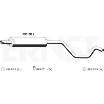 Tlumič výfuku Střední tlumič výfuku ERNST 033282