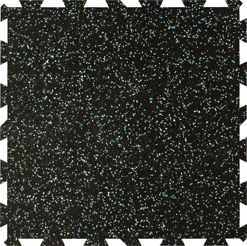 Venkovní dlažba Černo-bílo-modrá gumová modulová puzzle dlažba (střed) FLOMA IceFlo SF1100 - 100 x 100 x 1 cm