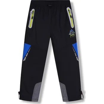 Chlapecké kalhoty Chlapecké šusťákové kalhoty, zateplené - KUGO DK8235, černá / signální zipy Barva: Černá, Velikost: 146