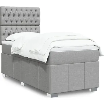 Postel vidaXL Box spring postel s matrací 80x200 cm textil [3291502] Barva: světle šedá