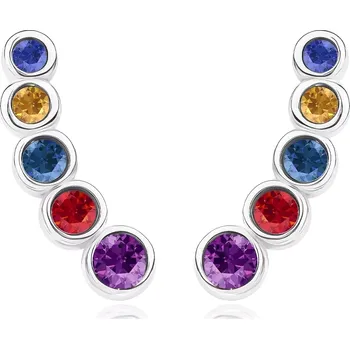 Náušnice Náušnice ze stříbra 925 - oblouk s krystaly Swarovski, afro háček