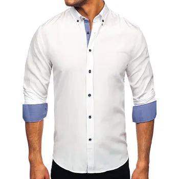 Bílá pánská košile s dlouhým rukávem Bolf 20719 - 2XL