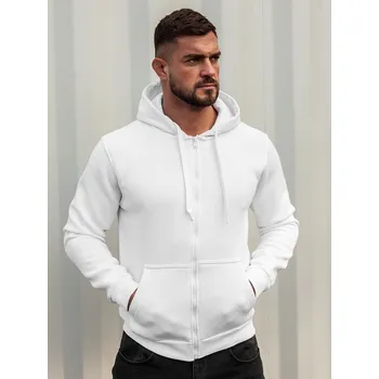Pánská mikina Bílá pánská mikina s kapucí Bolf 2008A - 2XL