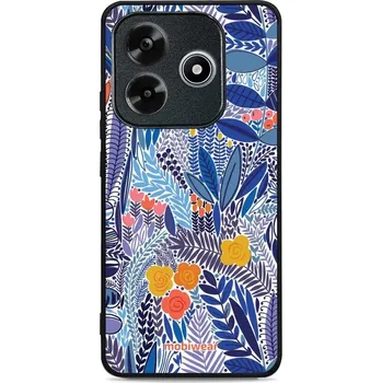 Telefonní příslušenství Lesklý kryt Mobiwear Glossy - Xiaomi Redmi Note 14 5G - G037G - Modrá květena (Prémiové lesklé pouzdro, obal, kryt Mobiwear Glossy na mobil Xiaomi Redmi Note 14 5G - G037G - Modrá květena, materiál Plast + TPU silikon - krytí po všech stranách,)