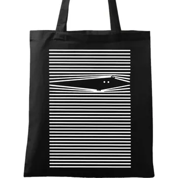 Bavlněná taška Sleduju tě Peeking Through Blinds (Barva: Černá)