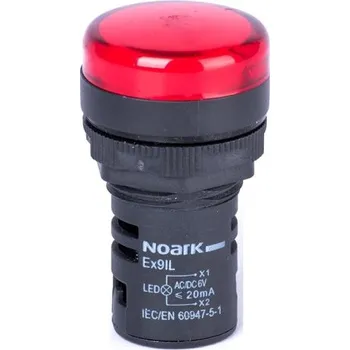 Noark 105455 Ex9IL 2R r 6V AC/DC Signálka se zaoblenou hlavicí, rezistivní, červená, 6VAC/DC (Ex9IL 2R r 6V AC/DC)