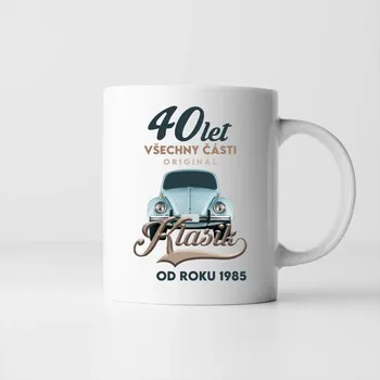 Žertovný předmět 40 let - Všechny části originál - Klasik od roku 1985 - hrnek s potiskem