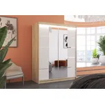 Posuvná skříň se zrcadlem a osvětlením LED NORDIC 150