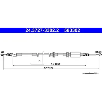 Brzdový systém Tažné lanko, parkovací brzda ATE 24.3727-3302.2
