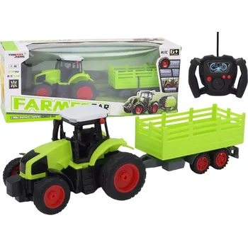RC model auta Traktor RC na dálkové ovládání s Přívěsem 1:16 zelený