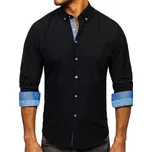 Černá pánská elegantní košile s dlouhým rukávem Bolf 8838-1 - S