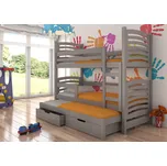 Patrová postel pro tři osoby s matracemi SORIA