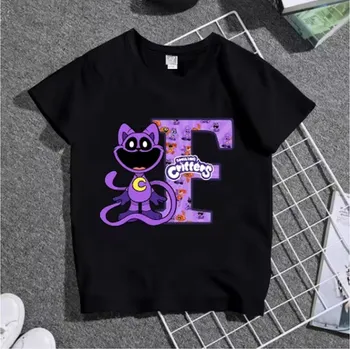 Smiling Critters Dětské černé tričko ABECEDA s motivem Smilings Critters Velikost: 100, Písmenko: F