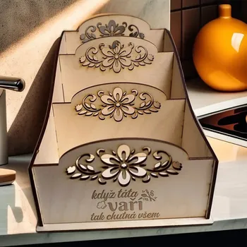 Žertovný předmět Když táta vaří, tak chutná všem - krabička na koření s gravírováním