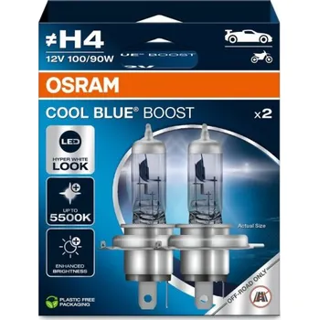 Autožárovka 12V H4 100-90W P43t CoolBlue Boost, sada (2 ks)