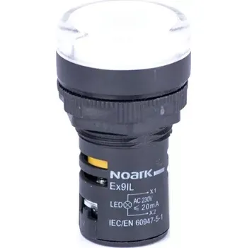 Noark 105473 Ex9IL 2R w 48V AC/DC Signálka se zaoblenou hlavicí, rezistivní, bílá, 48VAC/DC (Ex9IL 2R w 48V AC/DC)
