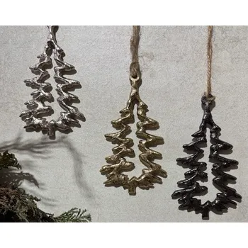 Obraz Ozdoba stromek na zavěšení - zlatý, stříbrný, černý Design: Zlatý malý