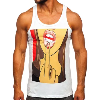 Pánské tílko Bílé pánské tílko s potiskem tank top Bolf 143026 - M