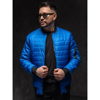 Modrá pánská prošívaná přechodová bunda bomber Bolf MY-02A1 - L