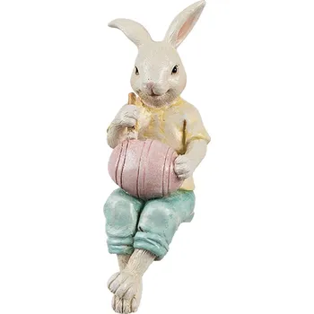 Dekorace králiček barvící vajíčko – 7x5x14 cm