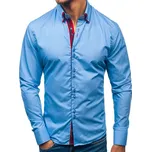 Blankytná pánská elegantní košile s dlouhým rukávem Bolf 2785 - S