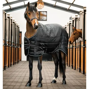 Deka pro koně HORSEWARE Deka stájová Easy-Layer Plus Horseware, 100 g, black/black & silver Délka zad: 130 cm