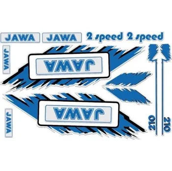 Motor pro motocykl Sada nálepek BABETTA - JAWA modrá