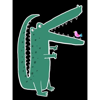 Plakát Plakát, Obraz - Crocodile with Cute Bird, Carla Daly