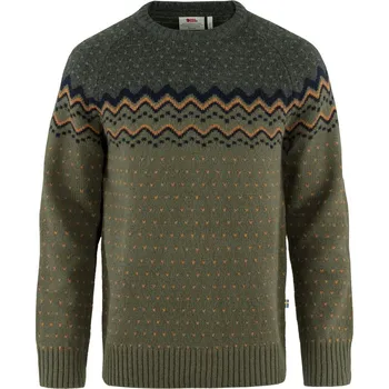 Pánská mikina svetr pánský FJÄLLRÄVEN Övik Knit Sweater M Laurel Green-Deep Forest - S