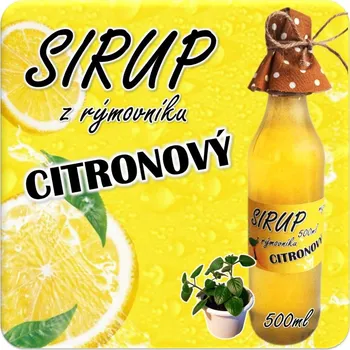 Sirup Sirup z rýmovníku: Citronový Sladidlo: Cukr Krystal Bílý, Rýmovník: Bez rýmovníku