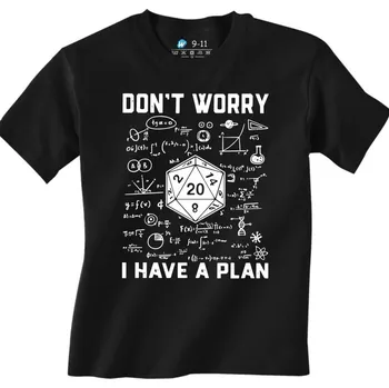 Chlapecké tričko Dětské tričko Matematický Plán Don't Worry I Have A Plan (Velikost: 3-4, Barva: Černá)