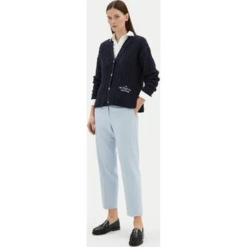 Dámské kalhoty Tommy Hilfiger Kalhoty z materiálu Core WW0WW39723 Světle modrá Straight Fit 38