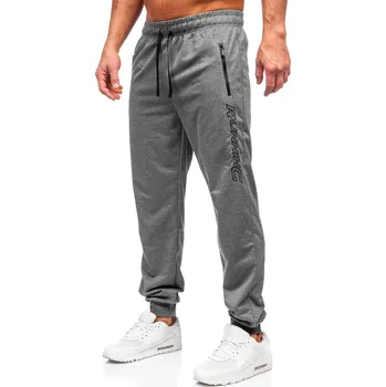 Pánské kalhoty Šedé pánské teplákové jogger kalhoty Bolf JX6352 - 2XL
