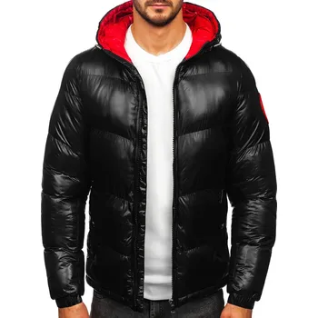 Pánská parka Černá pánská prošívaná zimní bunda Bolf 5M3198 - XL