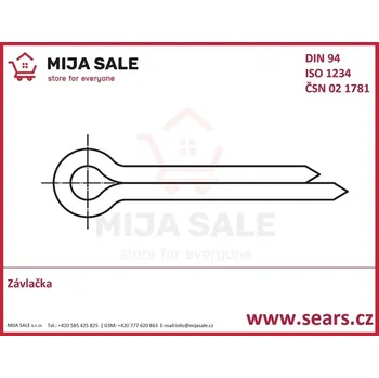 Šroub DIN 94 - P 2x 32 - zinek bílý - Závlačka