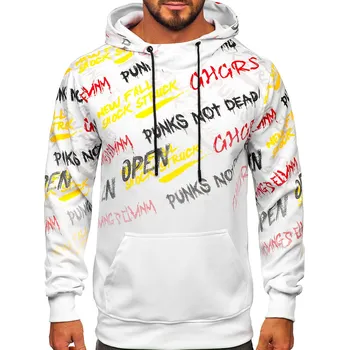 Pánská mikina Bílá pánská mikina s kapucí a potiskem anorak Bolf 8B997 - 2XL