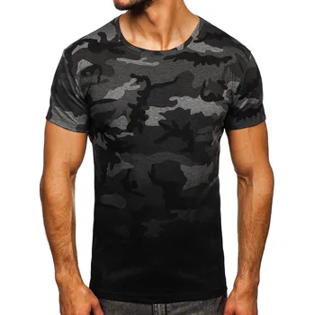 Grafitové pánské maskáčové tričko s potiskem Bolf S808 - L