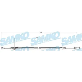 Lanko parkovací brzdy Tažné lanko, parkovací brzda SAMKO C0213B