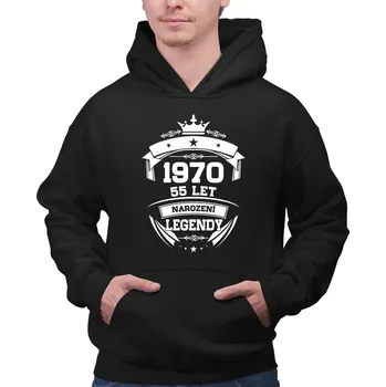 Žertovný předmět 1970 Narození legendy 55 let - pánská mikina s potiskem