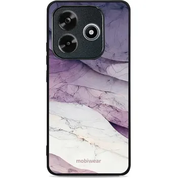 Pouzdro na mobilní telefon Lesklý kryt Mobiwear Glossy - Xiaomi Redmi Note 14 5G - G028G - Bílý a fialový mramor (Prémiové lesklé pouzdro, obal, kryt Mobiwear Glossy na mobil Xiaomi Redmi Note 14 5G - G028G - Bílý a fialový mramor, materiál Plast + TPU silikon - krytí po všech)