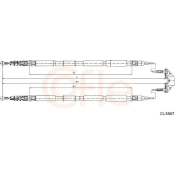Brzdový systém Tažné lanko, parkovací brzda COFLE 11.5867