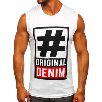 Bílé pánské tílko s potiskem tank top Bolf 19802 - M