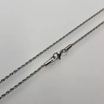 Řetízek Ocelový řetízek stříbrný - 50cm - kroucený